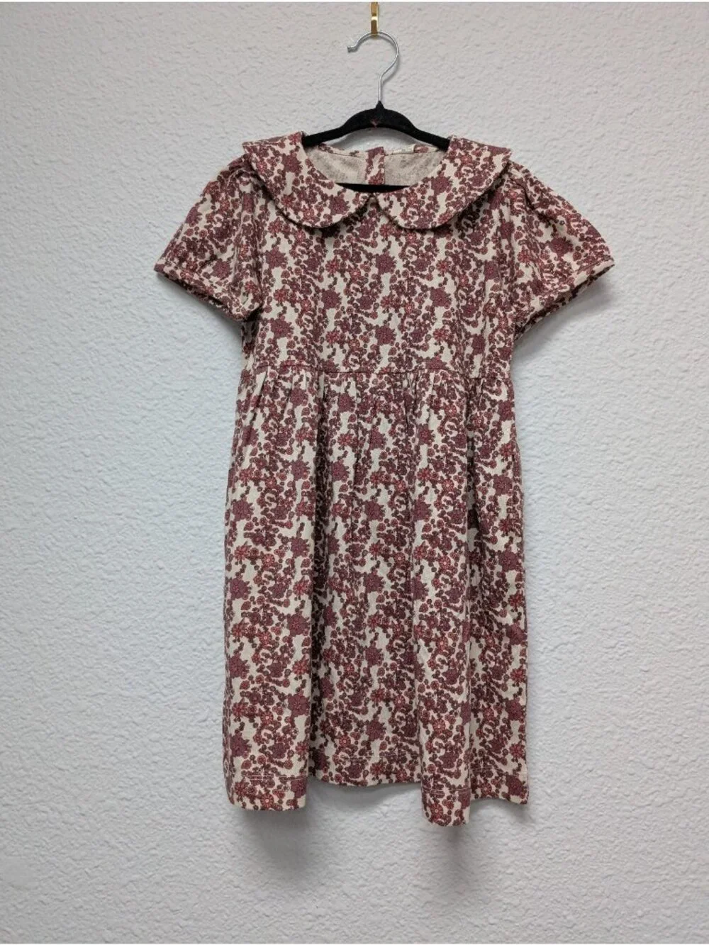 Kate Quinn Organic Cotton Clay Ditsy Floral Peter Pan Collar Dress 6Y